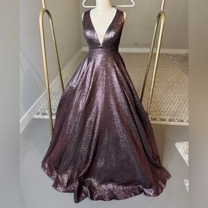 Elegant Metallic Evening Gown